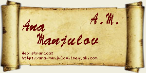 Ana Manjulov vizit kartica